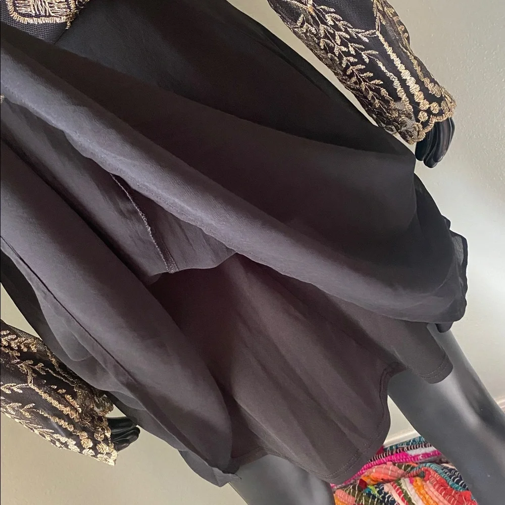 Altar'd State Black Dress with Gold Detailing